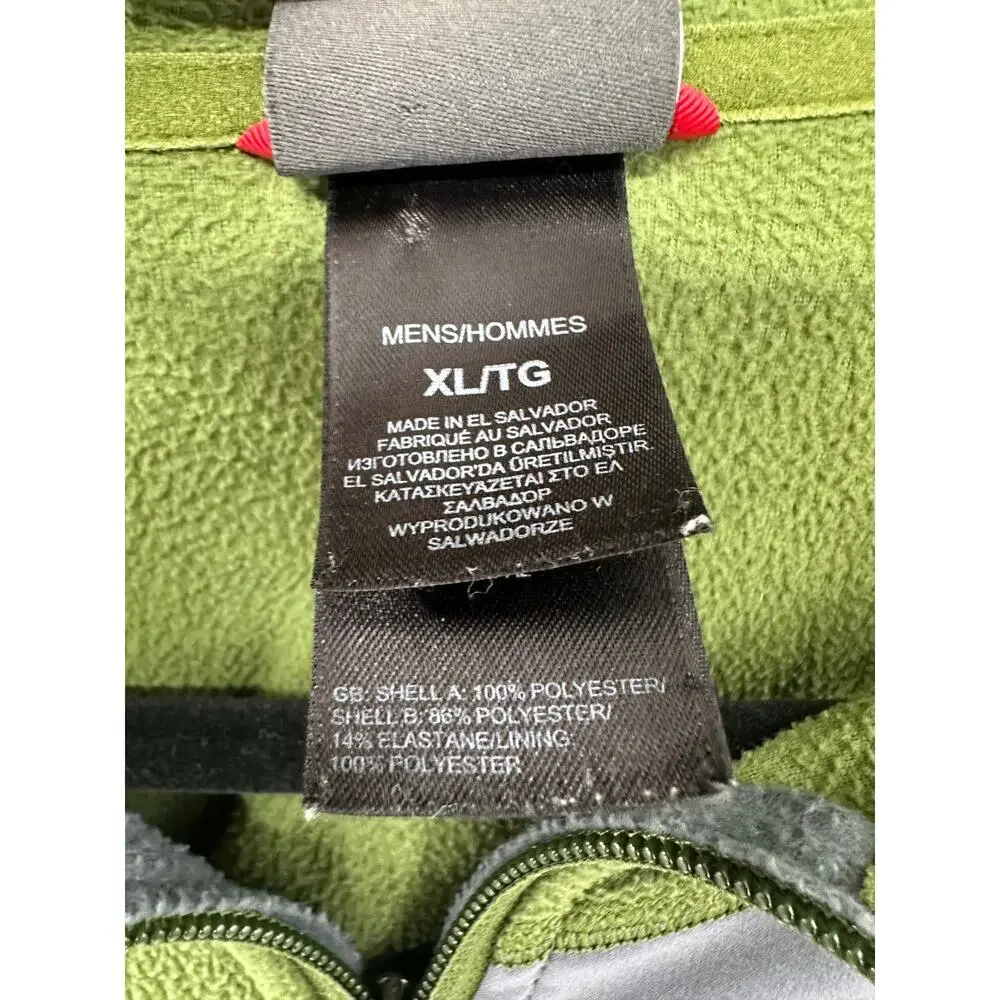 The North Face Men's Fleece Pullover FlashDry Olive Green Sweater Gray Pocket XL